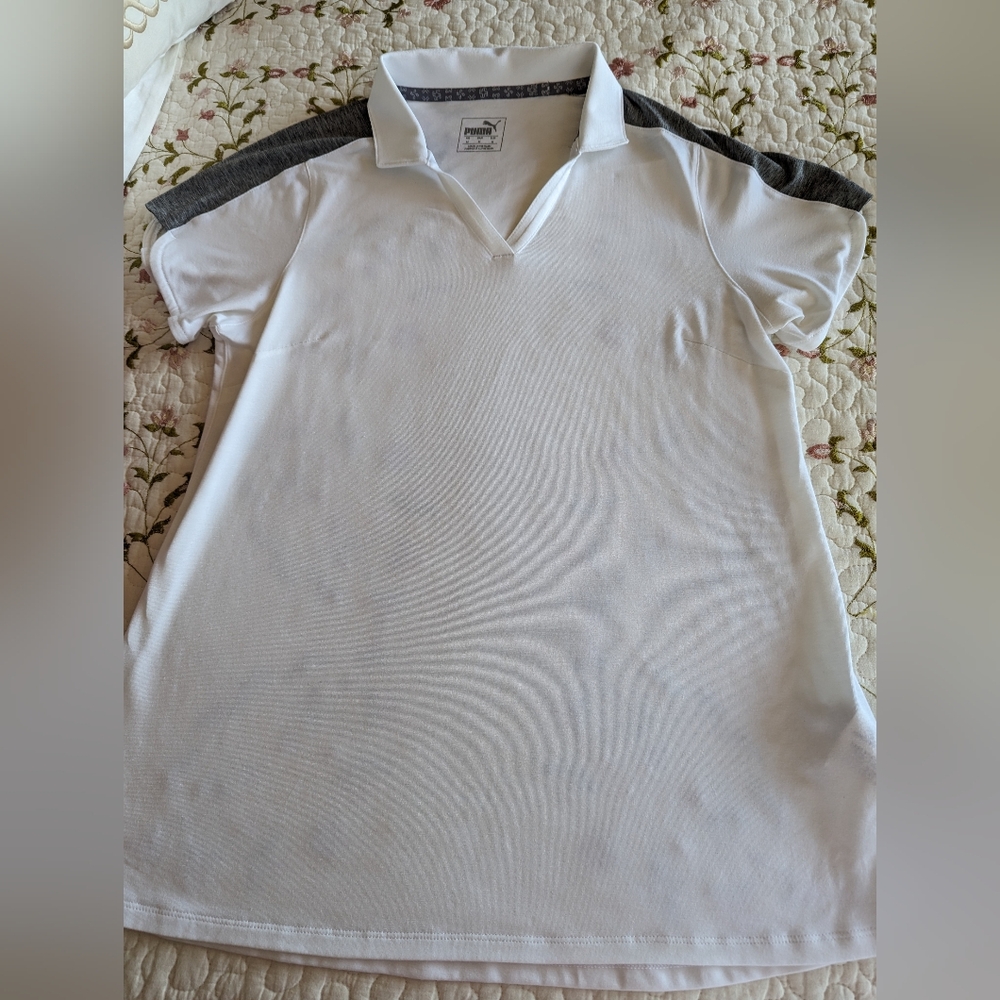 Ladies white Puma golf shirt